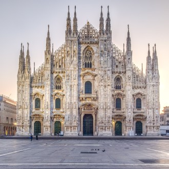 An empty Piazza Duomo